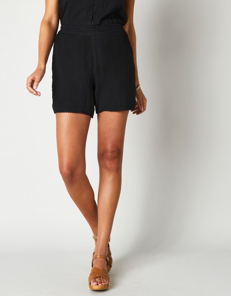 Short gaze de coton (noir) Short gaze de coton (noir)