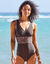 Maillot de bain 1 pièce imprimé Vinia (chocolat)