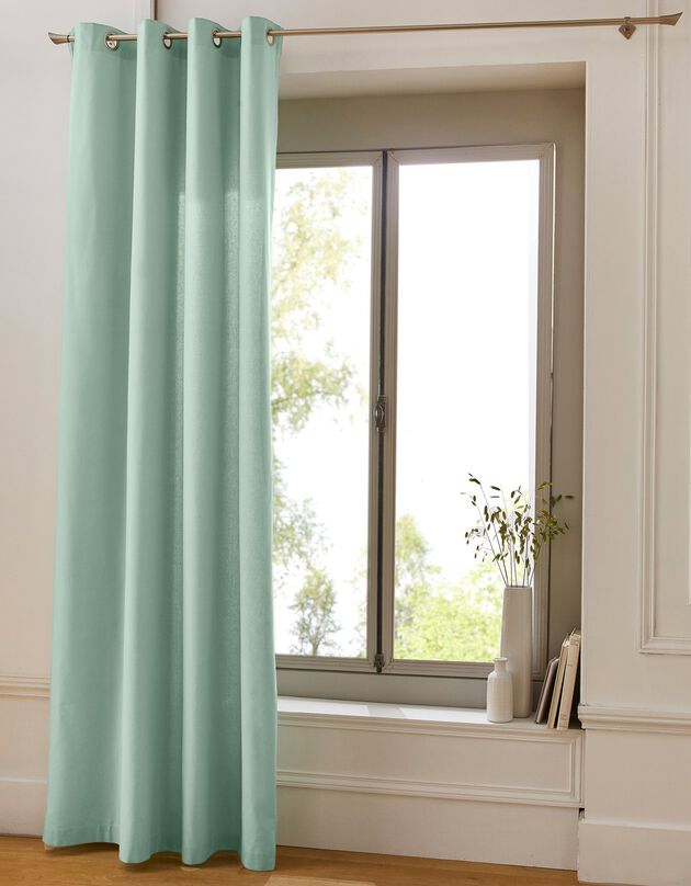 Rideau oeillets bachette tamisant uni (vert amande)