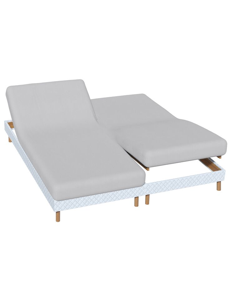 Drap-housse uni sommier articulé flanelle bonnets 26 cm (gris perle)