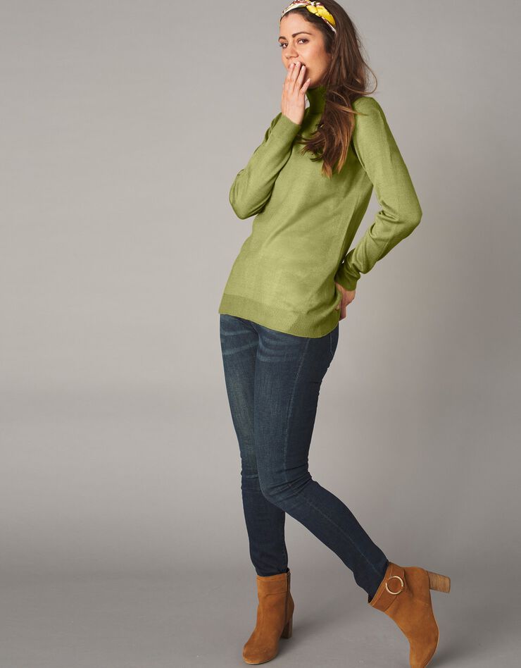 Pull col roulé toucher cachemire (vert mousse) Pull col roulé toucher cachemire (vert mousse)