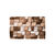 Tapis de bain mosaïque toucher peluche (marron)