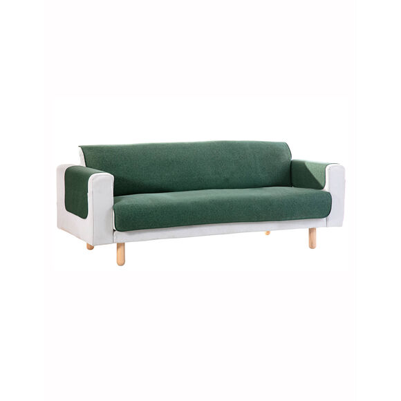 Prot&egrave;ge-salon faux-uni antiglisse (vert)