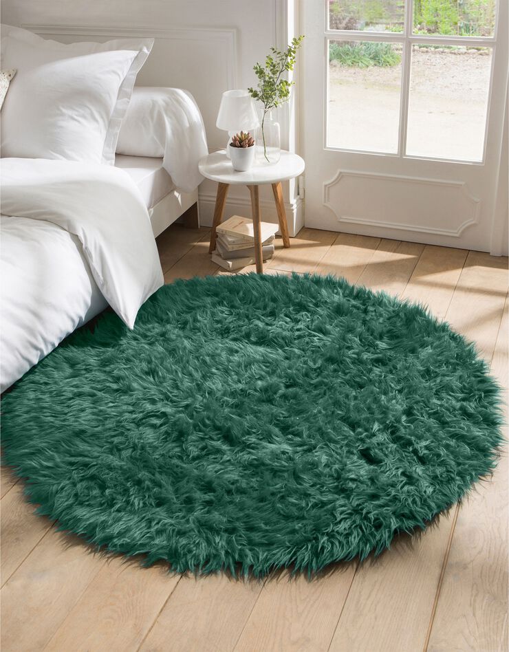 Tapis rond poils longs (vert sapin) Tapis rond poils longs (vert sapin)