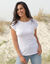 T-shirt col rond, manches courtes (blanc)