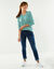 Pull col rond uni, manches longues (vert d'eau)