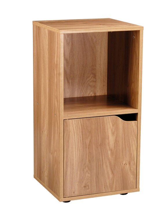 Meuble de rangement STAVRA&ndash; 2 cases 1 porte (naturel)