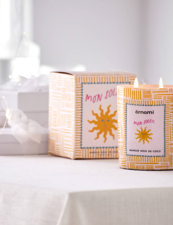 Bougie parfumée "Mon soleil" (jaune clair)