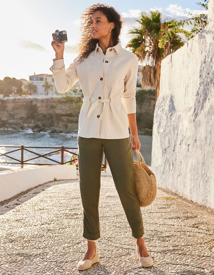 Veste saharienne manches longues (beige)