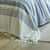 Plaid jeté multicolore coton tissage artisanal (bleu)