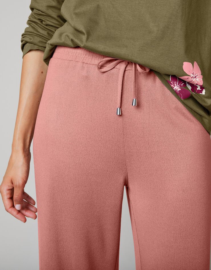 Pantacourt pyjama large et fluide (bois de rose) Pantacourt pyjama large et fluide (bois de rose)