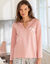 T-shirt de pyjama manches longues imprim&eacute; "fleurs" (rose)
