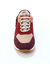 Baskets sneakers cuir, empiècements fantaisie contrastés (beige / bordeaux)