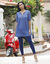 Tunique plumetis unie, polyester recyclé(**) (indigo)