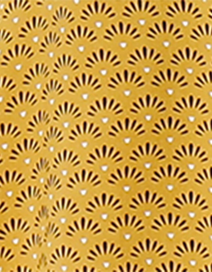 Tunique imprimée boutonnée manches longues (safran) Tunique imprimée boutonnée manches longues (safran)