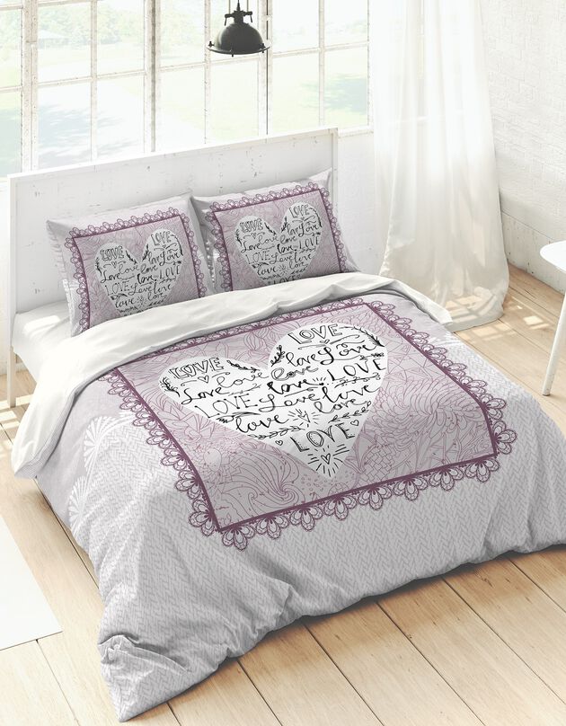 Linge de lit Graziella imprimé coeur - coton (rose) Linge de lit Graziella imprimé coeur - coton (rose)