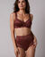Gainette maille satinée et dentelle Salford - lot de 2 (chocolat + taupe)