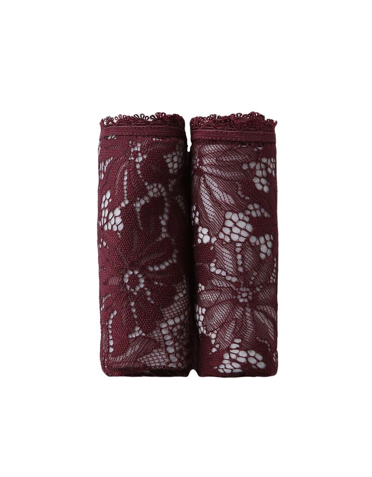 Culotte forme midi microfibre et dentelle stretch - lot de 2 (aubergine) Culotte forme midi microfibre et dentelle stretch - lot de 2 (aubergine)