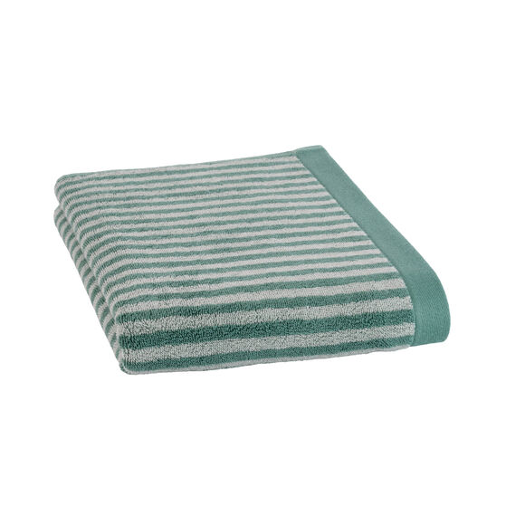 Serviette éponge coton fine rayure 500 g/m² (bleu / blanc)
