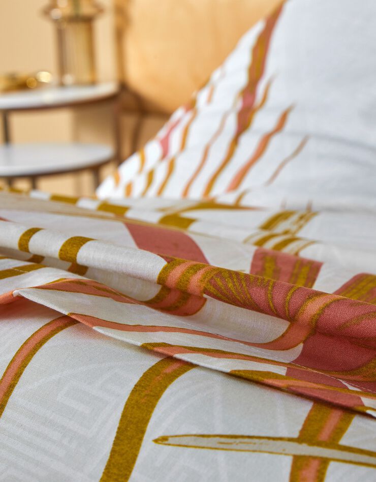 Linge de lit Palme en coton à motifs feuilles de palmes (terracotta)