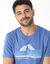 T-shirt col rond motif plac&eacute; manches courtes (bleu)