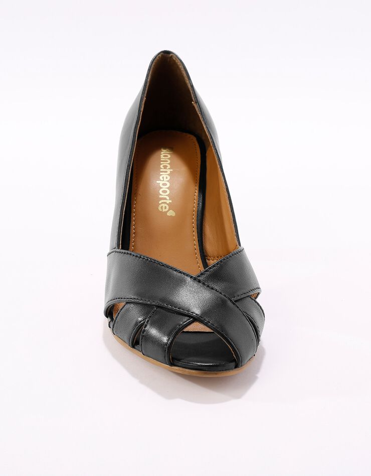 Escarpins ouverts en cuir - noir (noir) Escarpins ouverts en cuir - noir (noir)