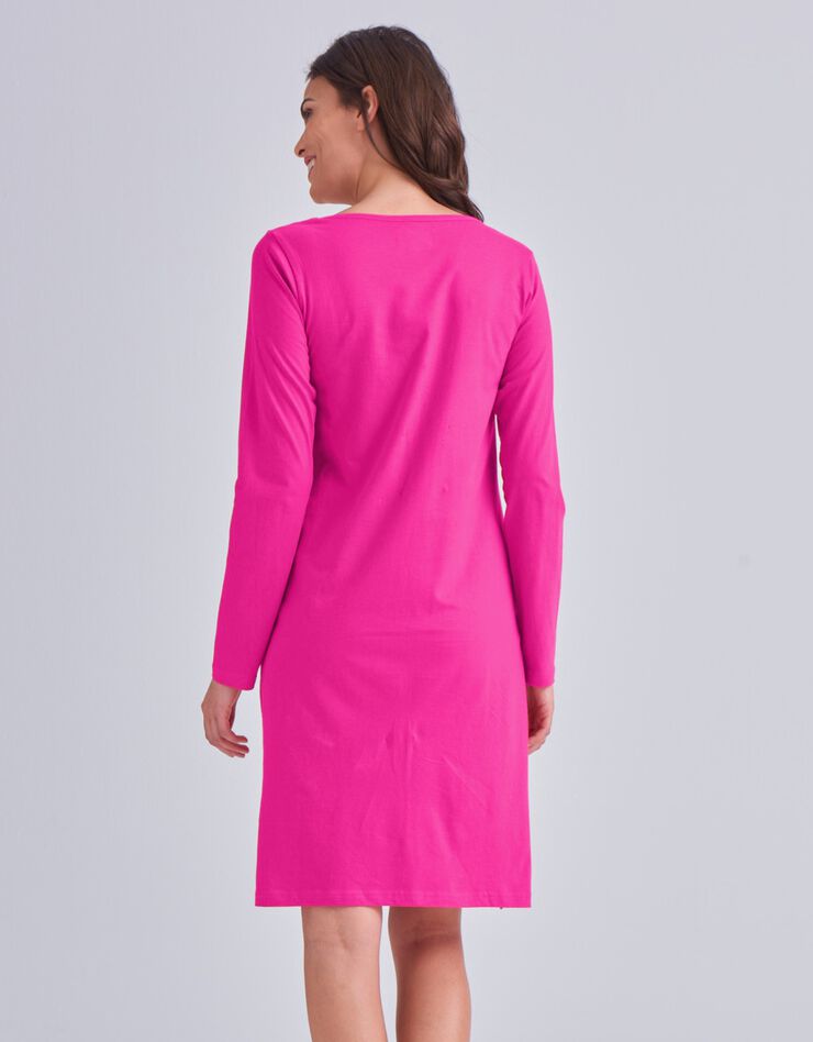 Chemise de nuit manches longues - imprimé chats (fuchsia) Chemise de nuit manches longues - imprimé chats (fuchsia)
