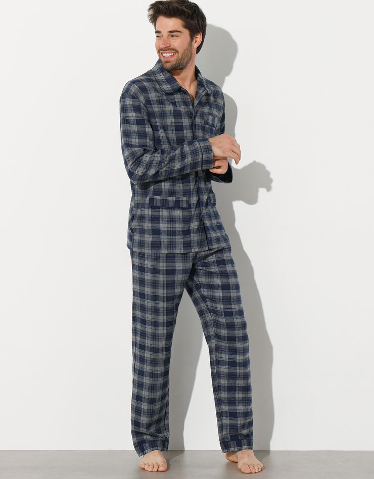 Pyjama carreaux en pilou (gris) Pyjama carreaux en pilou (gris)