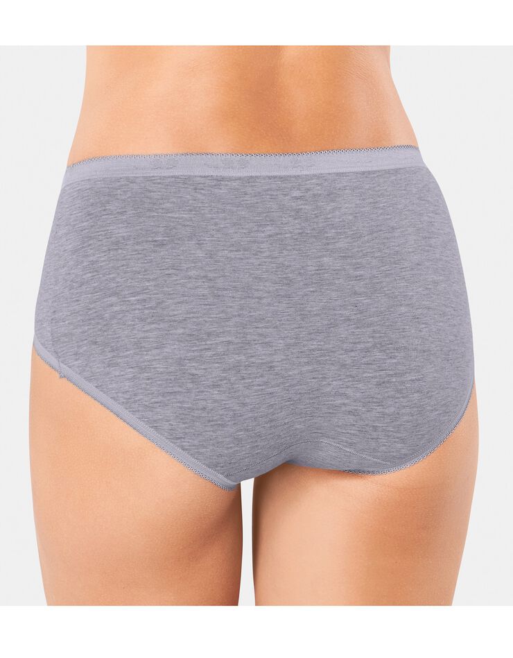Culotte midi Basic+, lot de 3 achetées + GRATUITE (1) (gris chiné) Culotte midi Basic+, lot de 3 achetées + GRATUITE (1) (gris chiné)