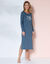 Chemise de nuit longue manches longues imprimé "night" (bleu foncé)