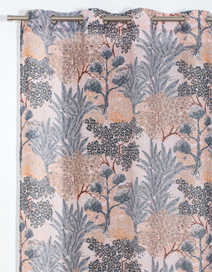 Panneau voile imprimé Savane finition oeillets (rose / bleu)