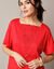 T-shirt boite brodé, manches courtes amples (rouge)
