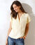 Blouse unie manches courtes, double gaze de coton (jaune)