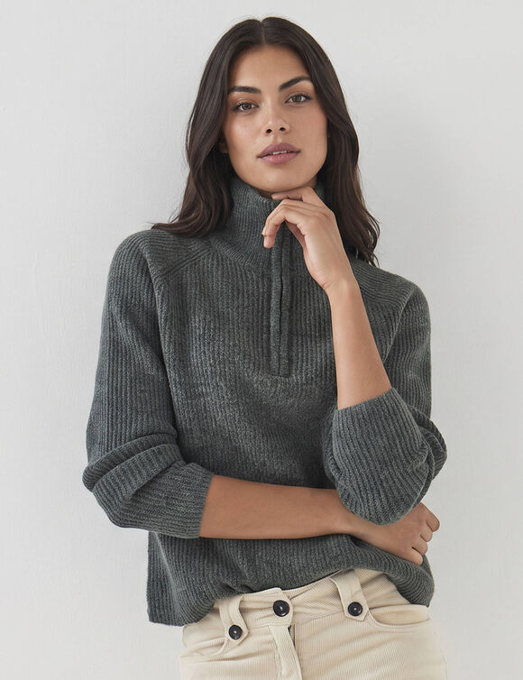 Pull col camionneur. (kaki)