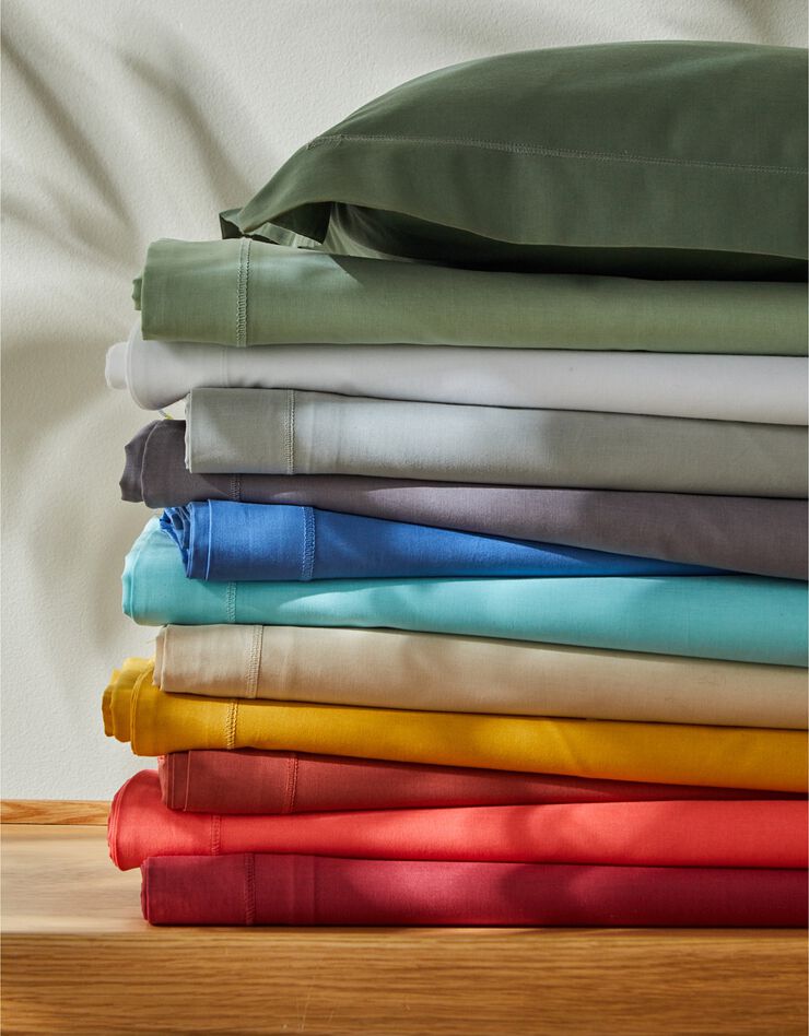 Linge de lit uni polyester-coton Colombine (gris perle)