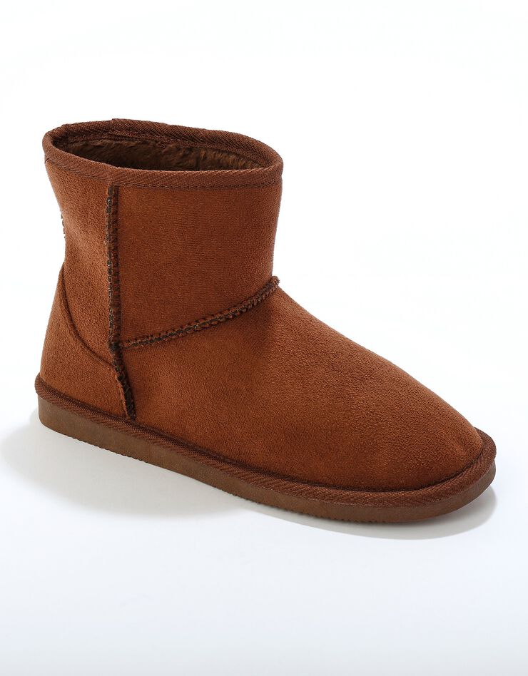 Bottes fourrées plates - noir (chocolat)