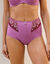 Gainette microfibre tulle brod&eacute; Caminata (violine)