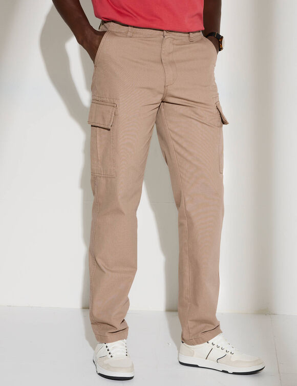 Pantalon battle en toile coton (sable)