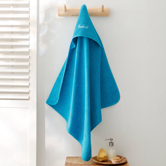 Cape de bain bébé personnalisable (turquoise)