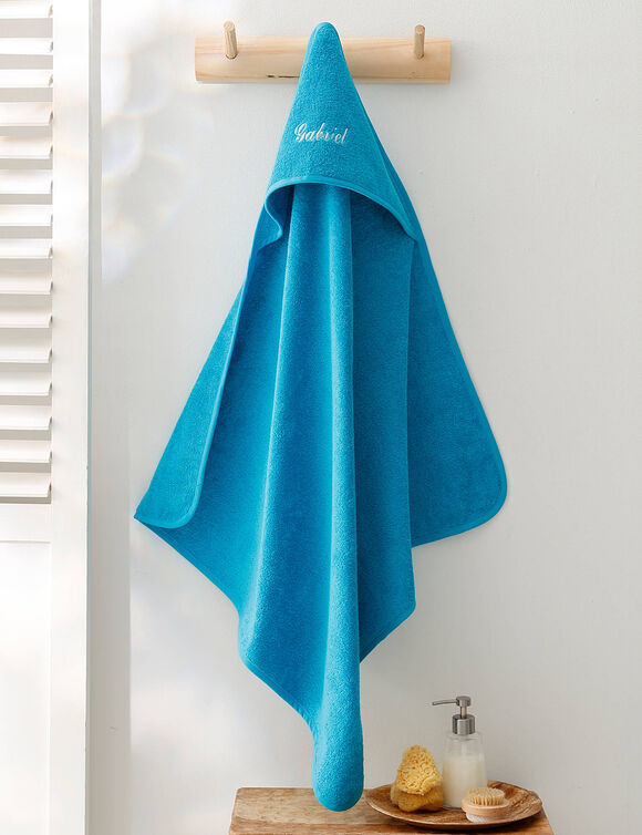 Cape de bain bébé personnalisable (turquoise)