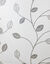 Vitrage voile motif petites feuilles - finition pattes (gris)