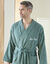 Peignoir mixte adulte uni coton éponge bouclette col kimono personnalisé (eucalyptus)