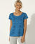 T-shirt fluide imprimé végétal (bleu pétrole)