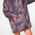 Plaid-sweat polaire &agrave; capuche doubl&eacute; sherpa (gris)