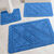 Tapis de bain losanges (bleu dur)