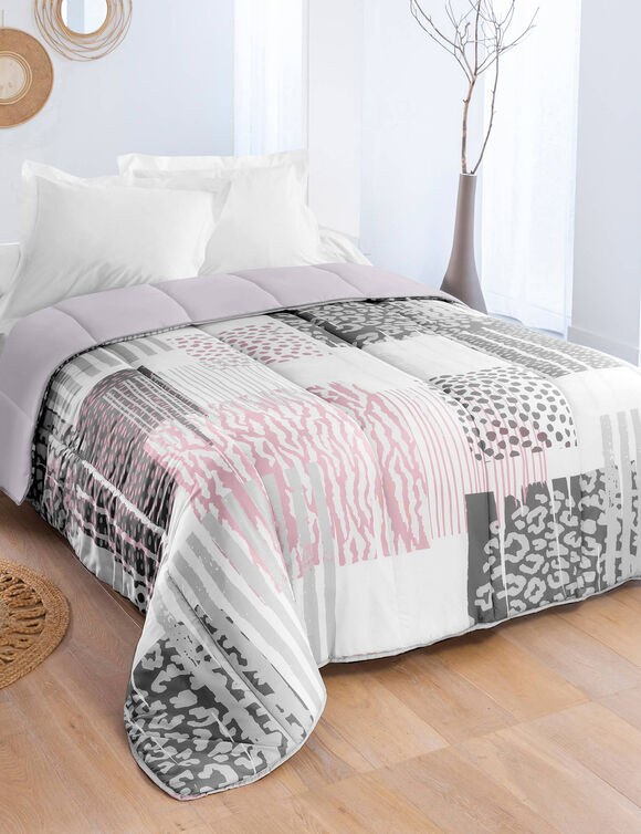 Couette microfibre imprimée Savane  400 g/m² (gris)