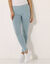 Legging uni maille jersey (bleu grisé)
