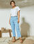 Pantacourt droit stretch (bleu)