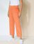 Pantalon coupe droite 7/8ème taille élastiquée, lin coton (orange grisé)