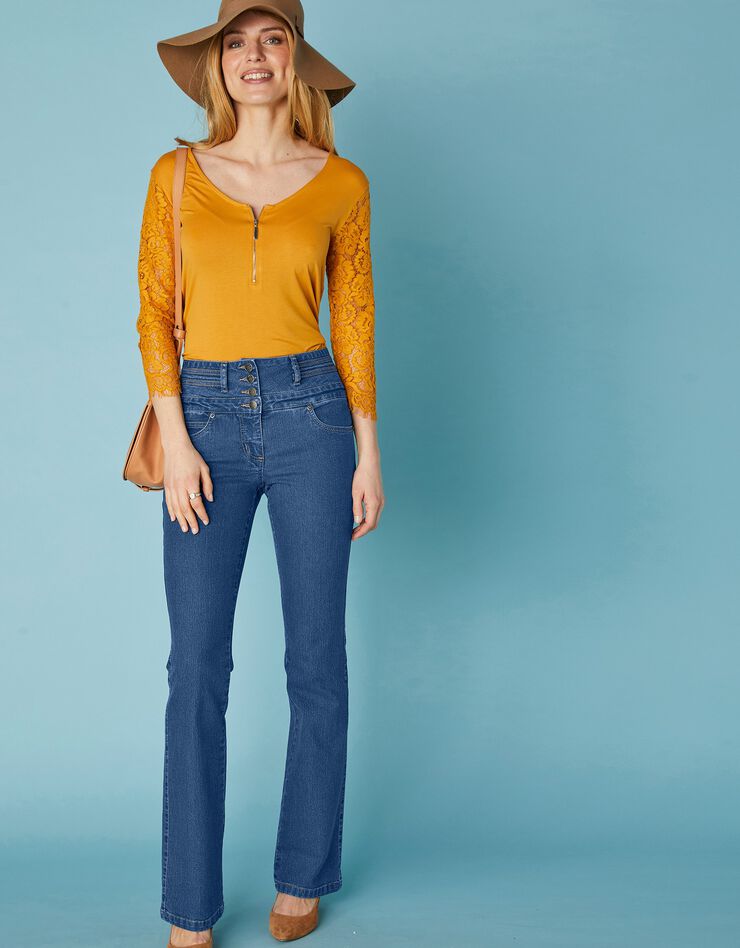 Jean coupe bootcut taille haute stretch - entrej. 78 cm (stone) Jean coupe bootcut taille haute stretch - entrej. 78 cm (stone)